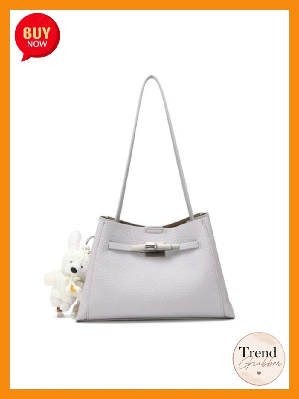 Pebbled Faux Leather Tote Bag with Detachable Straps and Pouch